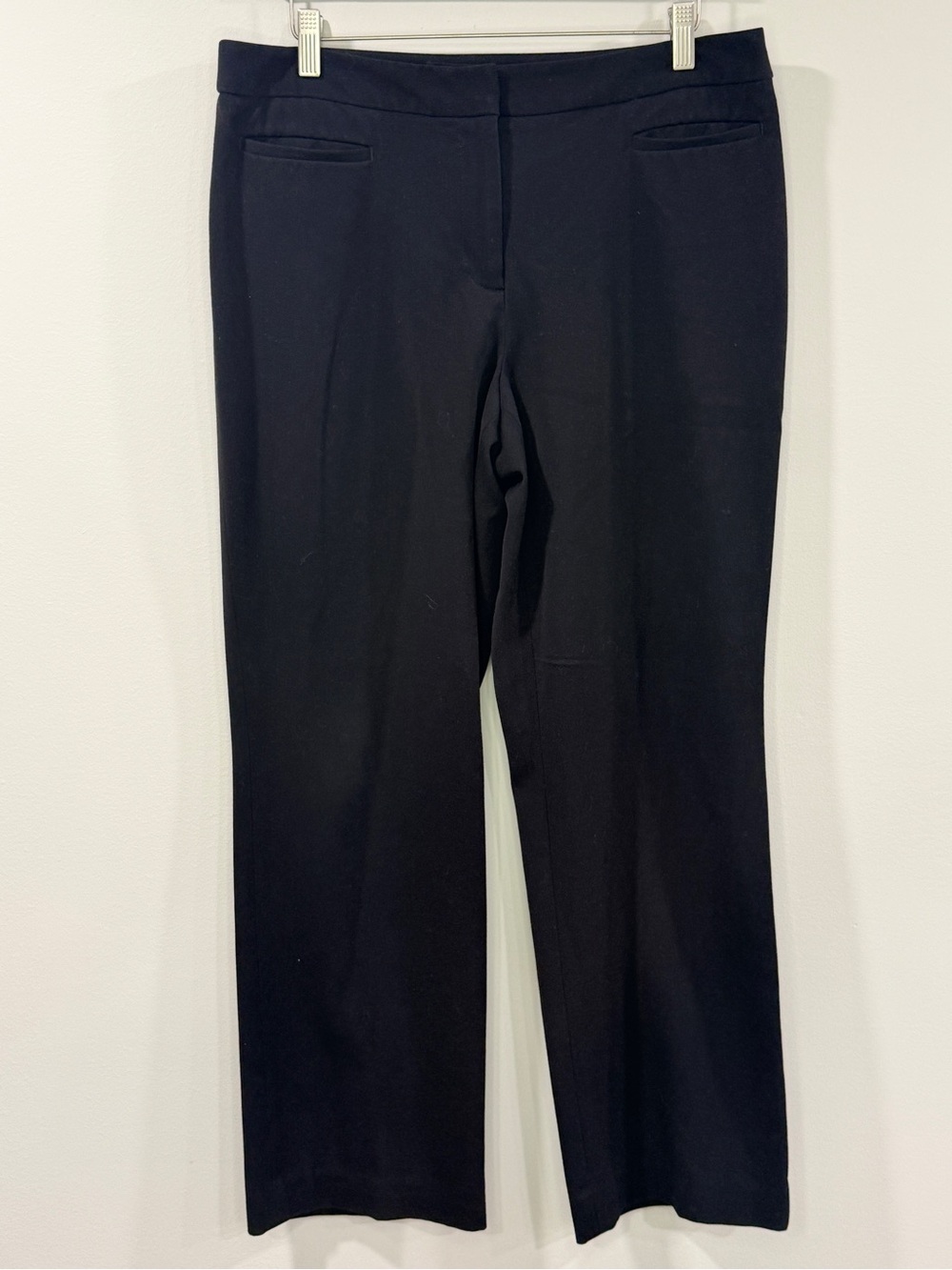 Liz Claiborne Womens Black Wide Leg Pull-On Trousers Size 14P